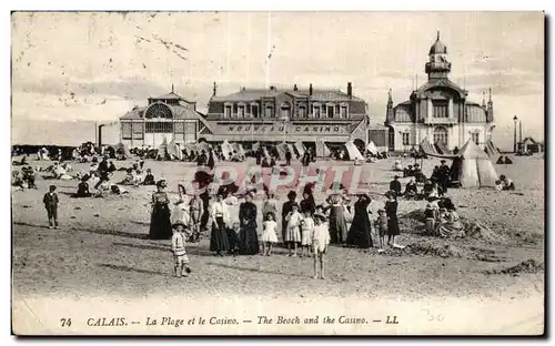 Cartes postales CALAIS - La Plage et le Casino - The Beach and the Casino - LL