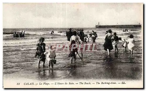 Cartes postales CALAIS - La Plage - L Heure du Bain