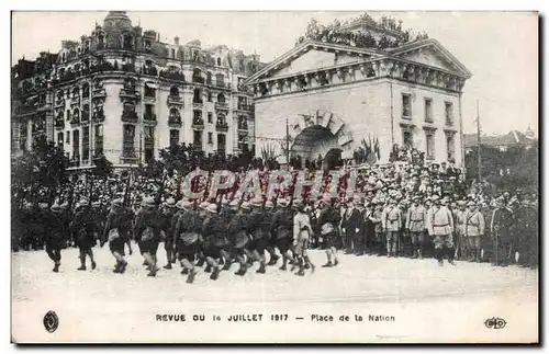 Ansichtskarte AK Militaria Revue du 14 juillet 1917 Place de la Nation Paris
