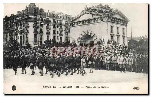 Cartes postales Militaria Revue du 14 juillet 1917 Place de la Nation Paris