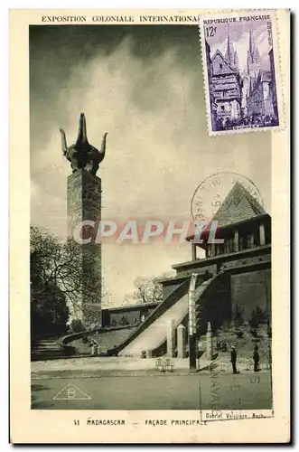 Cartes postales Exposition coloniale internationale Paris 1931 Madagascar Facade principale