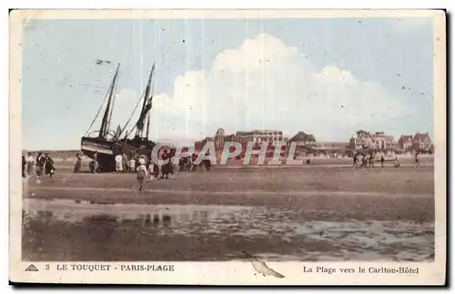 Cartes postales LE TOUQUET-PARIS PLAGE La Plage vers le Carlton - Hotel