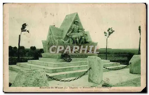 Cartes postales Neuville St Wasst Monument Tchecoslovaque Militaria