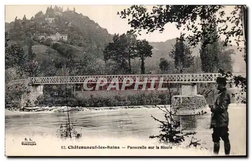 Cartes postales Chateauneuf les Bains Passerelle sur la Sioule