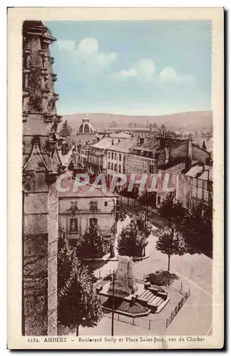 Cartes postales Ambert Boulevard Sully et Place Saint Jean vus du Clocher