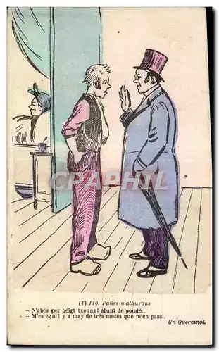 Cartes postales Paire malhurous N abes per beigt txouns i abant poude M es egal I y a may de tres mezes m en pas