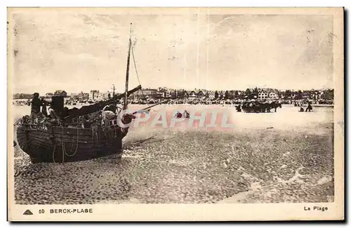 Cartes postales BERCK-PLAGE La plage Bateau