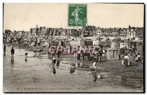 Cartes postales BERCK PLAGE - La plage a mer haute Ane Donkey