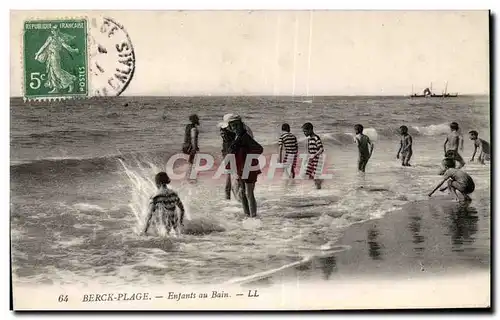 Ansichtskarte AK BERCK-PLAGE - Enfants au Bain