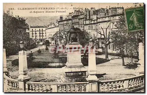 Cartes postales CLERMONT-FERRAND (P -de D ) - Statue - et Square Blaise Pascal