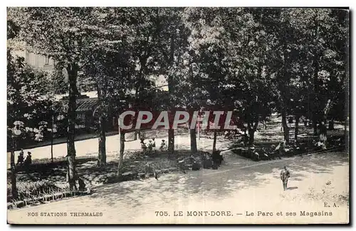 Cartes postales Le Mont Dore Le parc et ses magasins