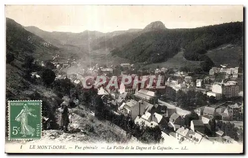 Ansichtskarte AK Le Mont Dore Vue generale La Vallee de la Dogne et le Capucin Enfant et Chevre Goat