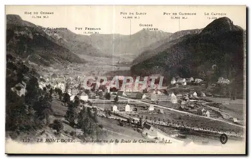 Cartes postales Le Mont Dore Panorama vu de la Route de Clermont