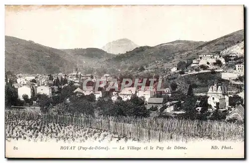 Royat les Bains - Le Village et le Puy de Dome - Cartes postales