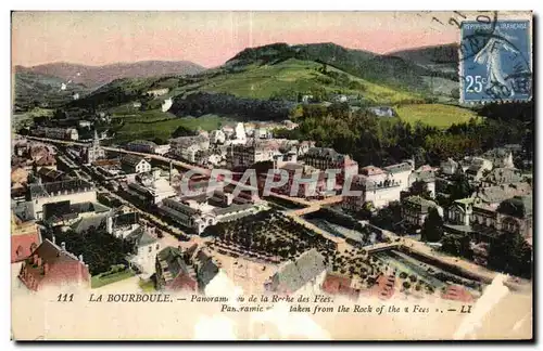 Cartes postales La Bourboule Panoram ou de la Rcche des Fees Pan ramic taken from the Rock of the a Fees