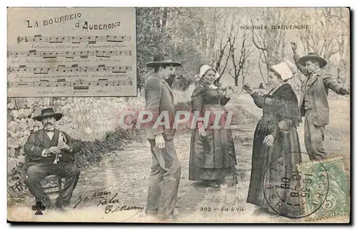 Cartes postales D Auvergne Bourree La Bourreio d Aubergno Folklore Costume