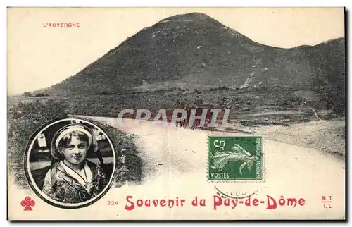 Cartes postales L Auvergne Souvenir du Puy de Dome Folklore Coiffe Costume