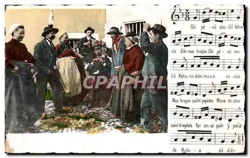 Cartes postales Chi veou voulio La Bourres sorre de dorae nationale Danse Folklore Bourree