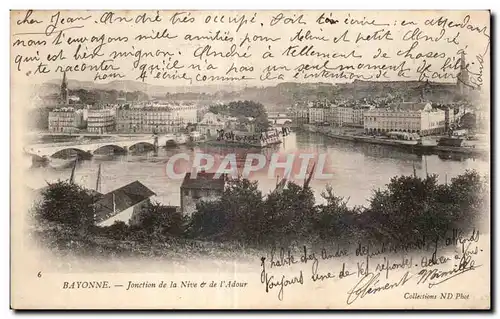 Cartes postales Bayonne Jonction de la Nive de I Adour