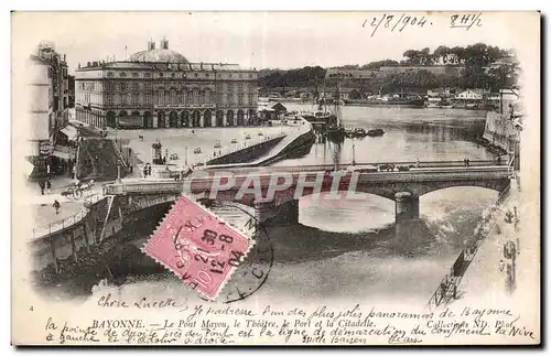 Ansichtskarte AK Bayonne Le pont Mayou Le theatre Le pont de la citadelle