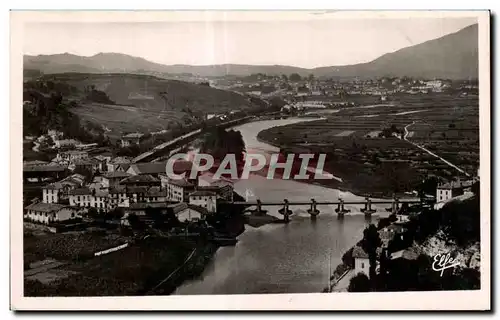 Cartes postales Les Basses Pyrenees 1508-Behobie Pont International sur La Bidassoa Au Fond Irun