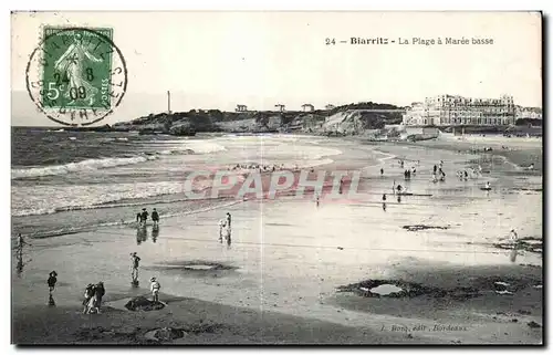 Cartes postales Biarritz La Plage Maree basse