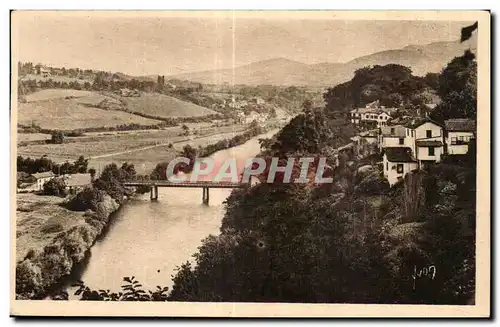 Ansichtskarte AK Le Pays Basque Cambo les Bains (Basses Pyrenees) A cheval sur la Nive le Bas et le Haut Cambo