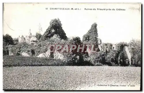 Cartes postales Champtoceaux (M et L) Ruines du Prieure pres du Chateau Collection F Chapeau Nantes 2 mille