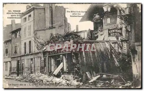 Ansichtskarte AK Verdun Hotel du Coq Hardi apres le Bombardement Coiffeur