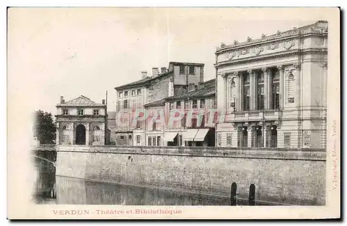 Ansichtskarte AK Verdun Theatre et Bibliotheque Library