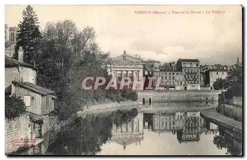 Ansichtskarte AK Verdun (Meuse) Vue sur la Meuse Le Theatre