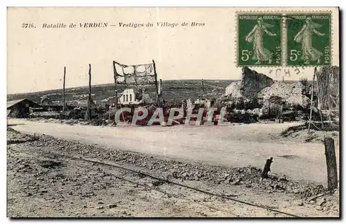 Cartes postales Bataille de Verdun Vestiges du Village de Bras