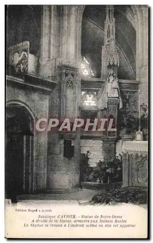 Cartes postales Basilique d Avioth Statue de Notre Dame A droite de la Statue armoire aux Saintes Hurles