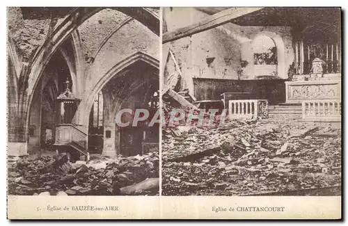 Cartes postales Eglise de Bauzee sur Aire Eglise de Chattancourt