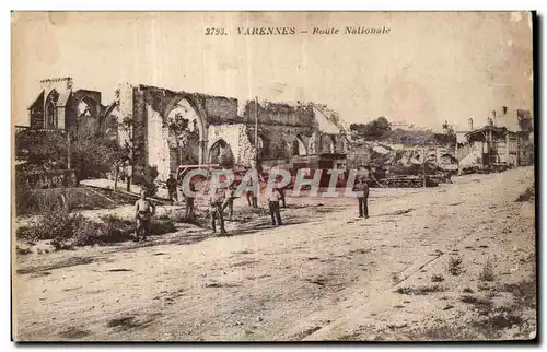 Cartes postales Varennes Route Nationale Militaria