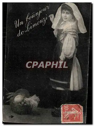 Cartes postales Un bonnjour do Limouzi Folklore