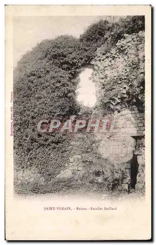 Cartes postales Saint Verain Ruines Escalier Baillard