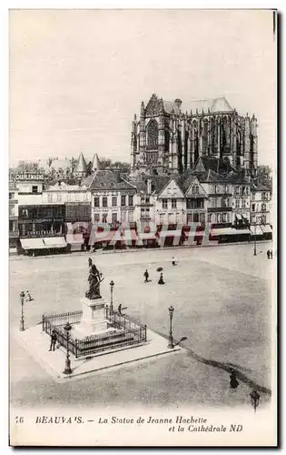 Cartes postales Beauvais La Statue de Jeanne Hachette et la Cathedrale