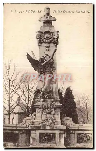 Cartes postales Roubaix Statue Gustave Nadaud