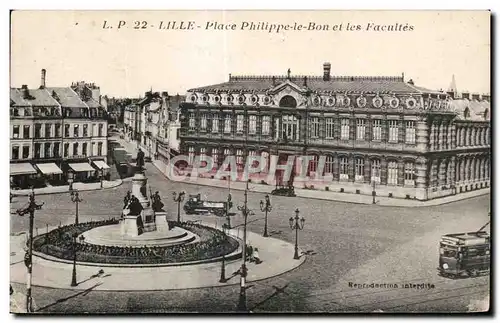 Ansichtskarte AK Lille Place Philippe le Bon et les Facultes