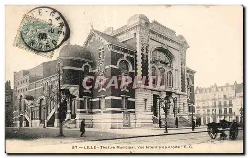 Cartes postales Lille Theatre Municipal Vue laterale de droite