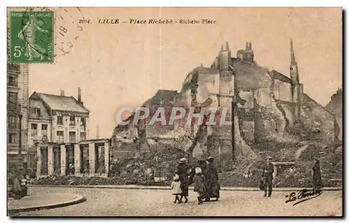 Cartes postales Lille Place Biechehe Richebe Place Militaria