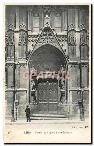 Cartes postales Lille Porrtail de L Eglise Saint Maurice