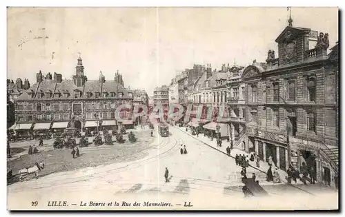 Cartes postales Lille La Bourse et la Rue des Manneliers