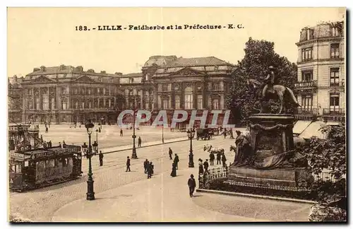 Cartes postales Lille Faidherbe et la prefecture Tramway