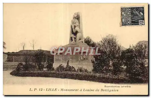 Ansichtskarte AK Lille Monument a Louise de Bettignies