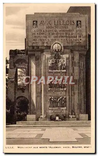 Cartes postales Lille Monument aux Morts (Alleman Arch Boutry Stat)