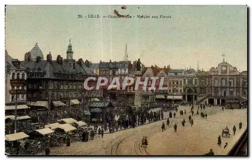 Cartes postales Lille Grand Place Marche aux Fleurs