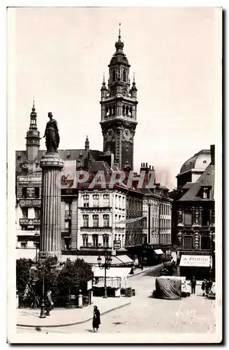 Cartes postales Lille (Nord) La Deesse et le beffroi de la bourse