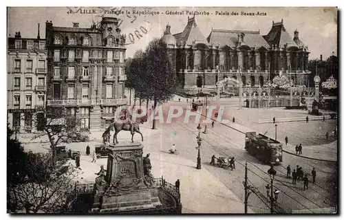 Cartes postales Lille Place le la Republique General Faidherbe Palais du Beaux Arts